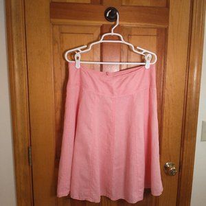 Tommy Hilfiger Gored Linen Skirt, Salmon Pink, size 8.